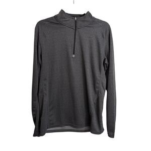 Prana Quarter Zip Top Mens Medium Heather Gray Orion Raglan Sleeve Performance